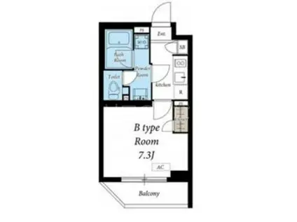 シェル上池台(1K/4階)の間取り写真