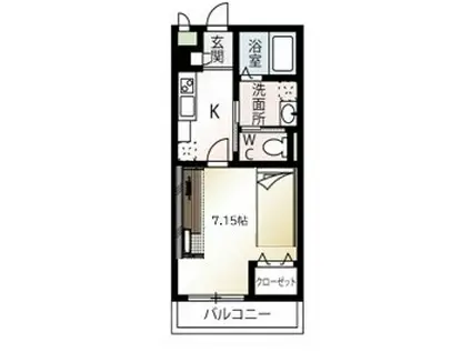 セーリング サンライズ ATYPE(1K/2階)の間取り写真