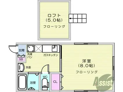 MAISON RATIS(1K/2階)の間取り写真