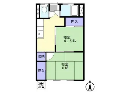 高美荘3(1SK/1階)の間取り写真