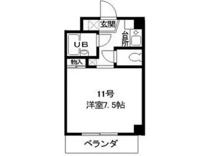 サバーブシティ13(ワンルーム/2階)の間取り写真