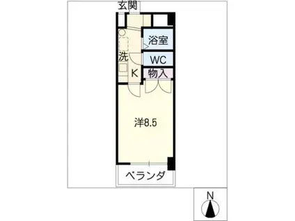 LIFE STAGE 四谷(1K/4階)の間取り写真