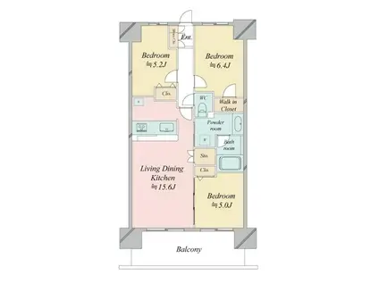 RESIDIA MINAMI-SENJYU(3LDK/9階)の間取り写真