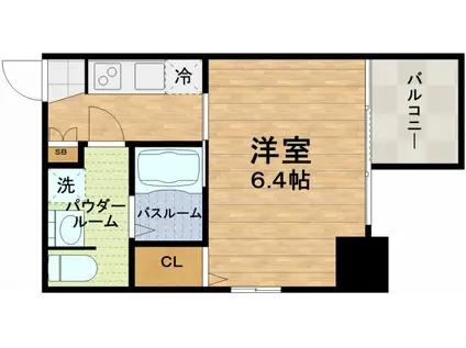 アドバンス上町台プレジール(1K/10階)の間取り写真