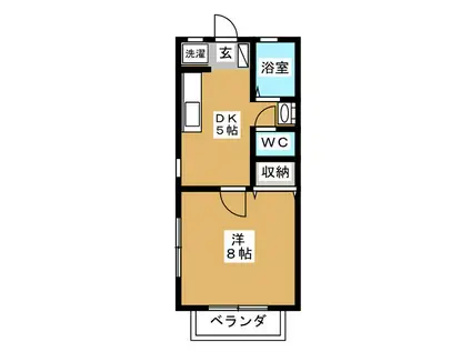 日の出ハイツ(1DK/2階)の間取り写真