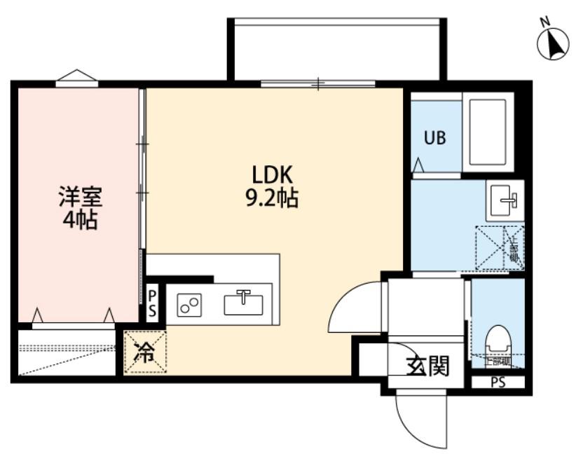 ベルタ検見川(1LDK/2階)の間取り写真