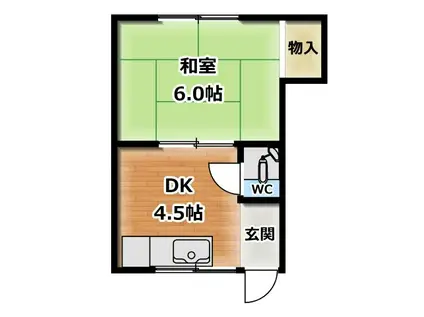 清和マンション(1DK/2階)の間取り写真