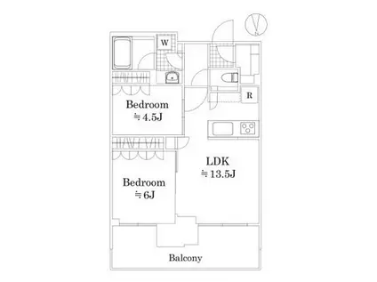 HARUMI FLAG PARK VILLAGE T棟(2LDK/12階)の間取り写真