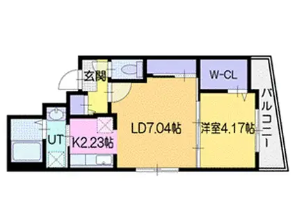 ファーネストひばりが丘(1LDK/3階)の間取り写真