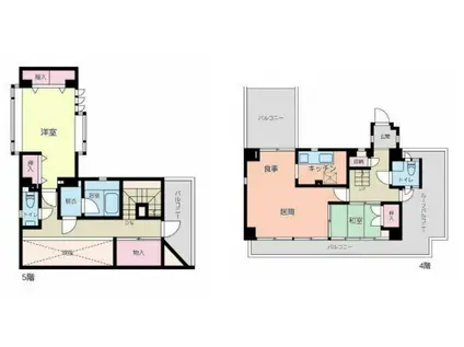 ラ・コルテ(2LDK/4階)の間取り写真