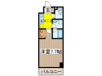 テラス府中(1K/2階)の間取り写真