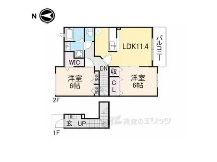ベル ファミーユ3 2番館(2LDK/2階)の間取り写真