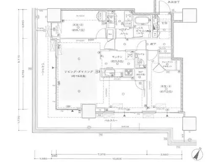 シティタワー神戸三宮(2LDK/28階)の間取り写真
