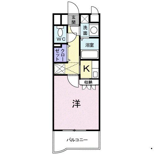 シャルマン原(1K/2階)の間取り写真