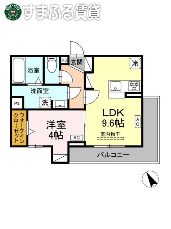 ルナジア(1LDK/2階)の間取り写真