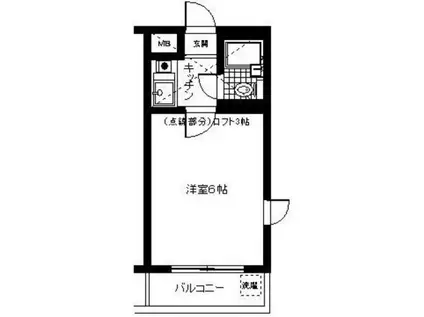 シティパレス篠(ワンルーム/2階)の間取り写真