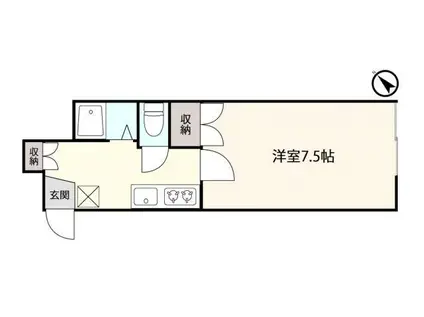 ラ・ネージュ小柳(1K/2階)の間取り写真