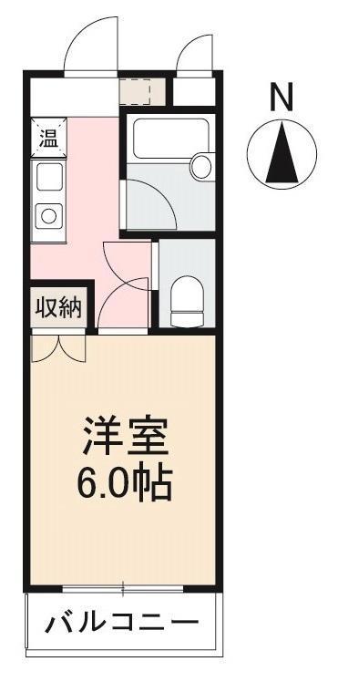 フリーダムリバーサイド(1K/3階)の間取り写真