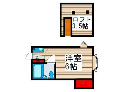 シティハイツ(ワンルーム/2階)の間取り写真