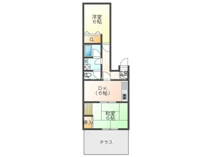 第一荻窪コーポ(2DK/1階)の間取り写真