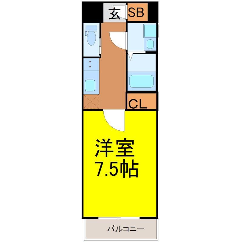 S-RESIDENCE堀田駅前FUTUR(1K/2階)の間取り写真