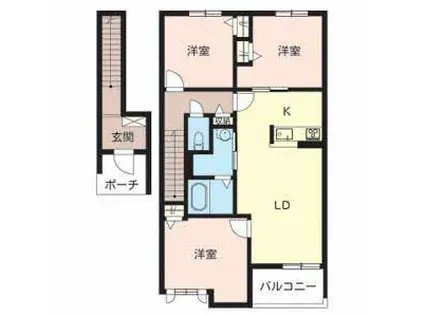シャーメゾンサウス 加古川(3LDK/2階)の間取り写真