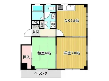 T-EST MANSION(2DK/3階)の間取り写真