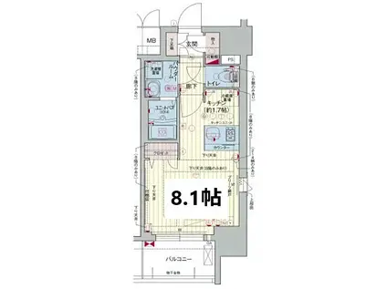 プレサンス錦プレミアム(1K/5階)の間取り写真