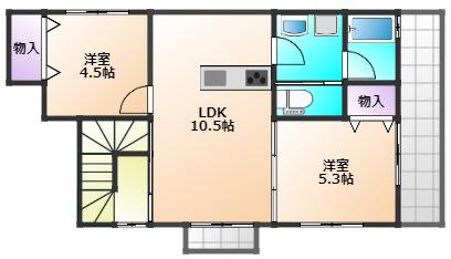 NANAFUKU(2LDK/2階)の間取り写真