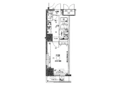 グランフォース上野入谷(1K/3階)の間取り写真