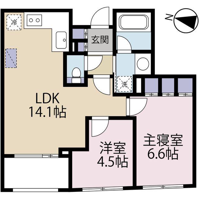 RESIDENCE MOTOMACHI(2LDK/3階)の間取り写真