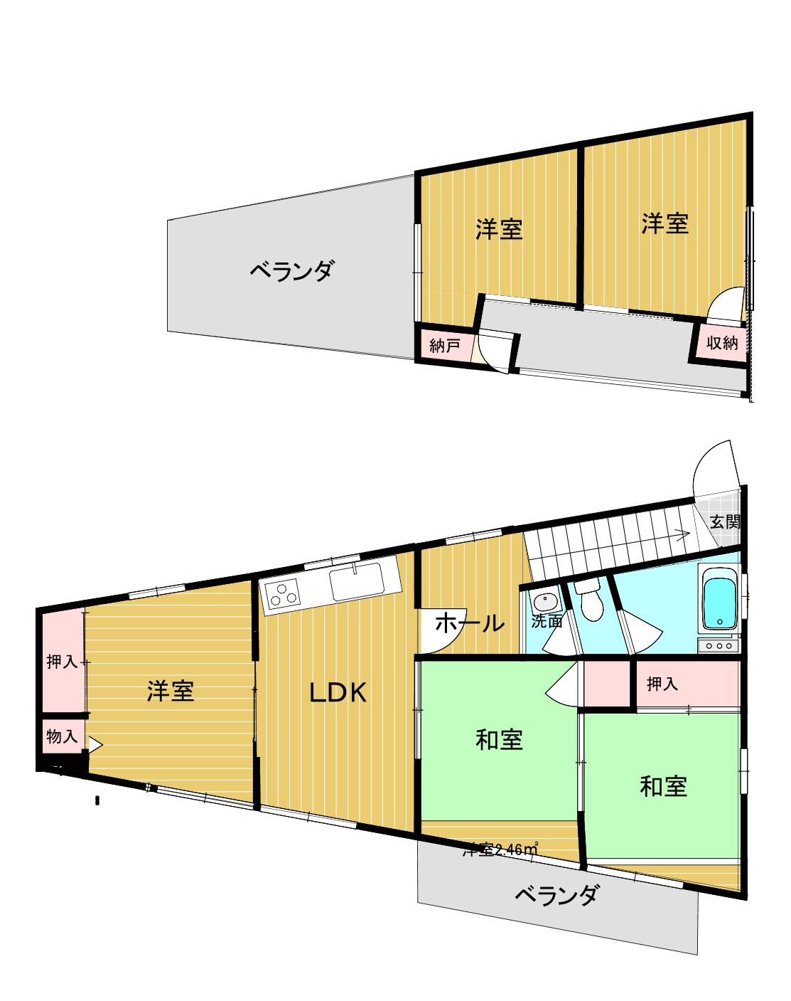 愛宕山荘(5DK/4階)の間取り写真