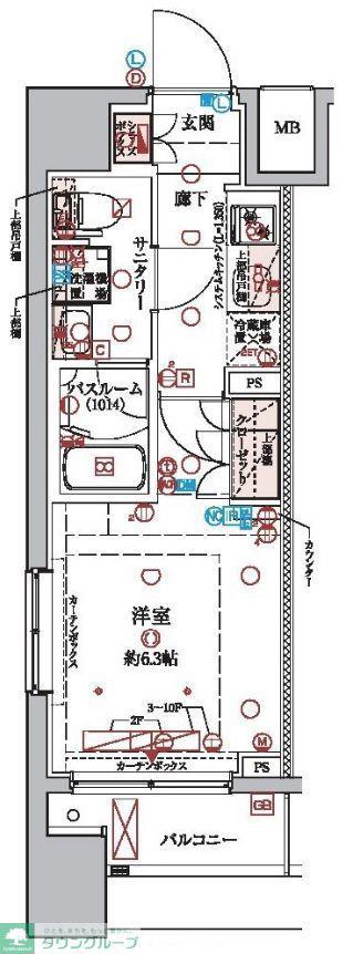 ラクラス横浜(1K/4階)の間取り写真