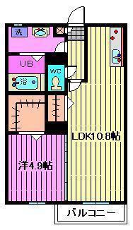 OHANA HARE(1LDK/1階)の間取り写真