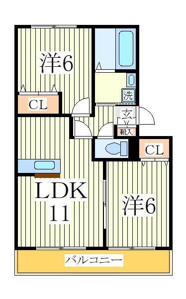 ル・シエル(2LDK/1階)の間取り写真