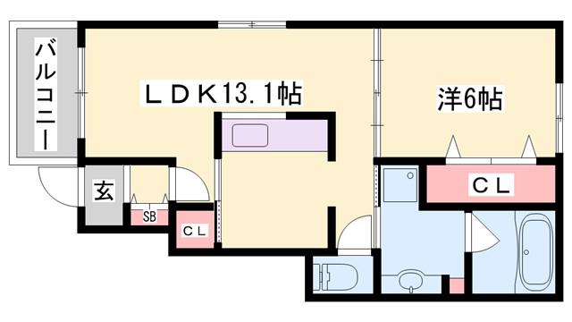 ノール・テリトワールII(1LDK/1階)の間取り写真
