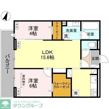 NOBLE RAFFINER戸塚東 A(2LDK/3階)の間取り写真
