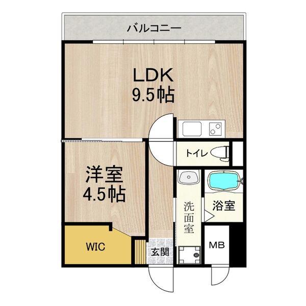パークモダン新大阪(1LDK/3階)の間取り写真