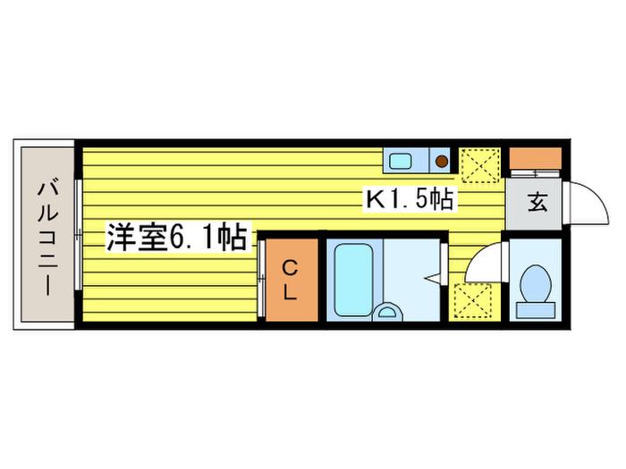 スターハイム北12条(1K/2階)の間取り写真