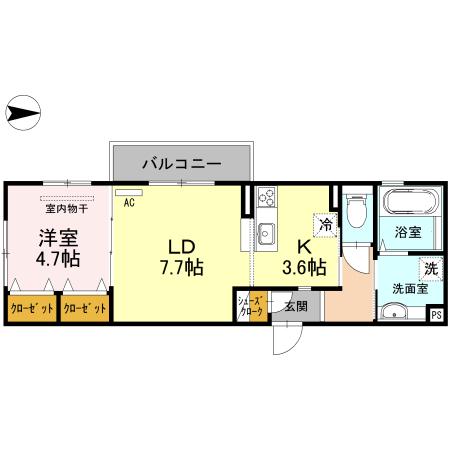 ノースグレーシア(1LDK/3階)の間取り写真