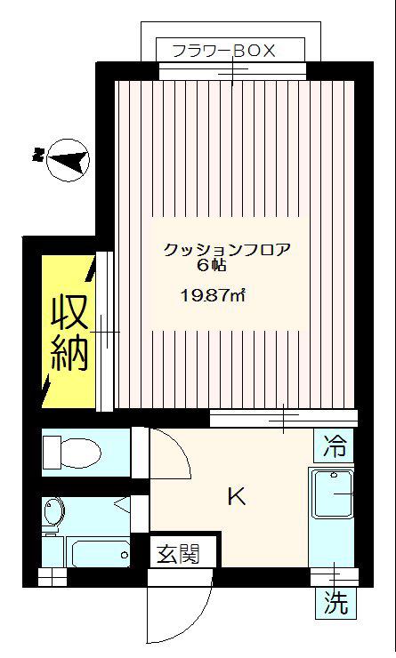 コーポリナ(1K/1階)の間取り写真
