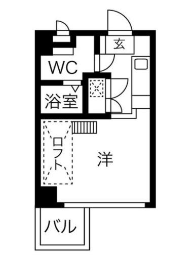 トライアングル旗の台(ワンルーム/3階)の間取り写真