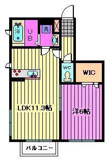 BATON槇(1LDK/1階)の間取り写真