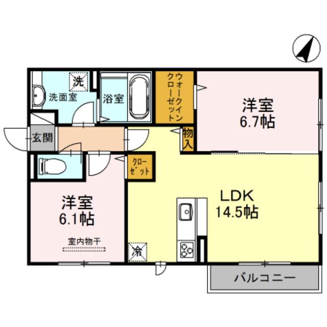 イズミ金岡(2LDK/3階)の間取り写真