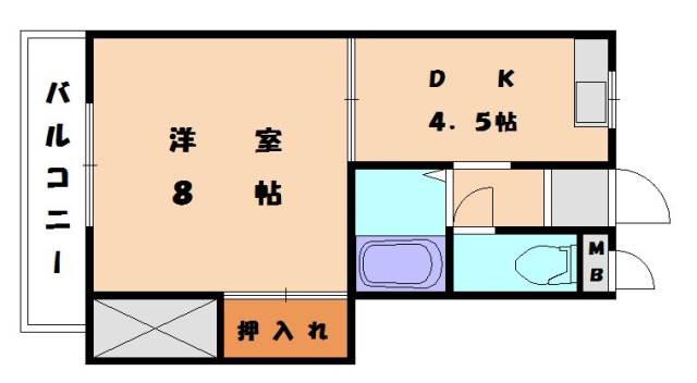 サンシャイン田代I(1DK/1階)の間取り写真