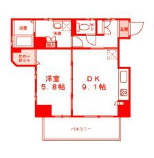 LOGEMENT NOVOE -ロジュマンノーヴェ-(1LDK/6階)の間取り写真