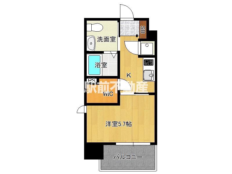 LIVE CASA県庁前(1K/8階)の間取り写真