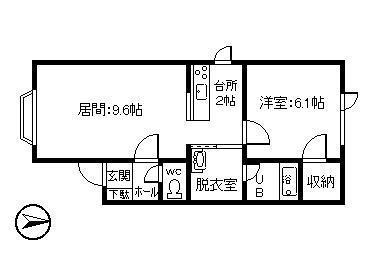 レーベン(1LDK/2階)の間取り写真