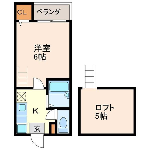 セジュール東別院(1K/1階)の間取り写真
