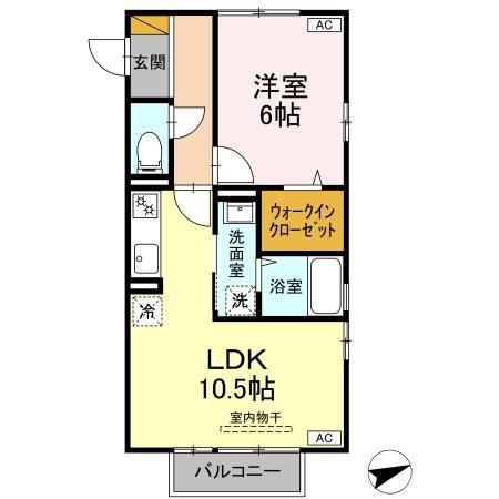 エイミーグラントD(1LDK/1階)の間取り写真